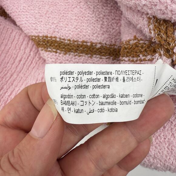 ZARA Womens Knit Sweater Size M Oversized Boxy Pink Striped Relaxed Lounge - Picture 5 of 7